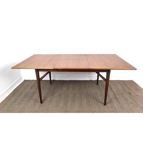 275 - EVEREST DINING TABLE, mid 20th century teak with hinged retractable centre leaf, 73cm H x 85cm x 130... 