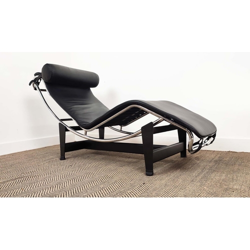 302 - AFTER LE CORBUSIER LC4 STYLE CHAISE LONGUE, 160cm x 54cm x 72cm H.