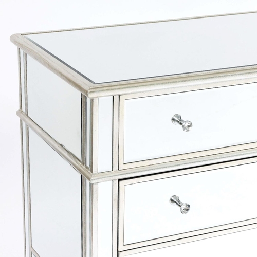 303 - MIRRORED SIDEBOARD, Venetian style with six drawers, 80cm H x 180cm x 50cm.