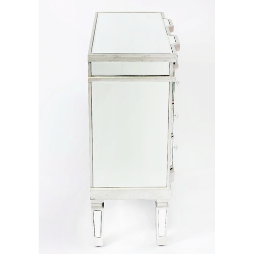 310 - MIRRORED CHEST, Venetian style with six drawers, 80cm H x 81cm x 35cm.