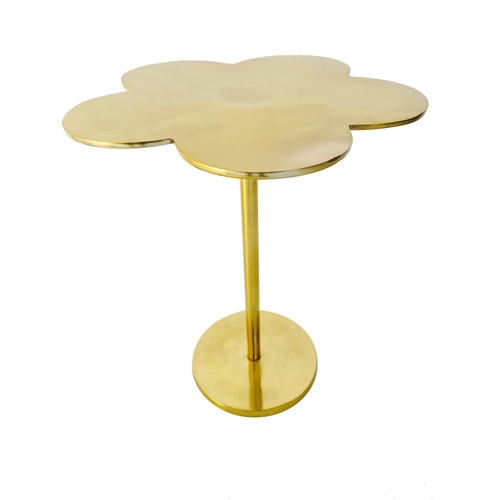 312 - CLOVER SIDE TABLES, a pair, in gilt metal, 51cm H x 41cm x 41cm. (2)