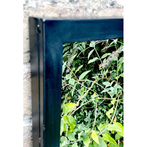 318 - ARCHITECTURAL WALL MIRRORS, a pair, metal frames, 120cm H x 80cm. (2)