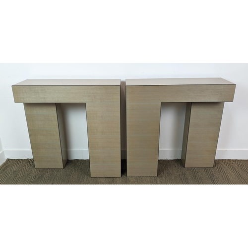 325 - CONSOLE TABLES, a pair, 90cm x 30cm x 90cm. (2)