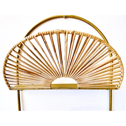 341 - WALL HANGING MAGAZINE HOLDERS, gilt metal, 94cm H x 36cm x 13cm. (2)