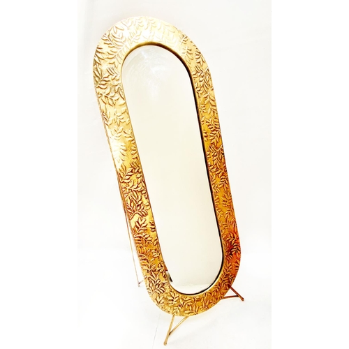 342 - DRESSING MIRROR, gilt metal foliate design frame, 256cm H x 57cm.