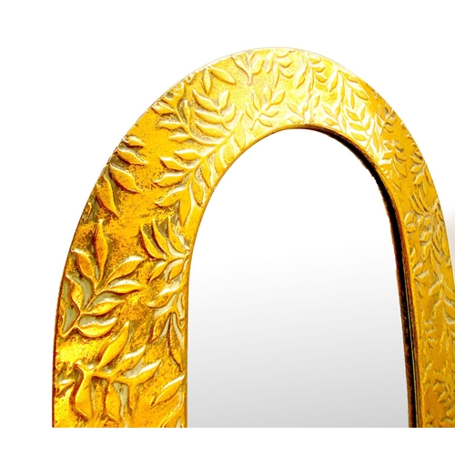 342 - DRESSING MIRROR, gilt metal foliate design frame, 256cm H x 57cm.