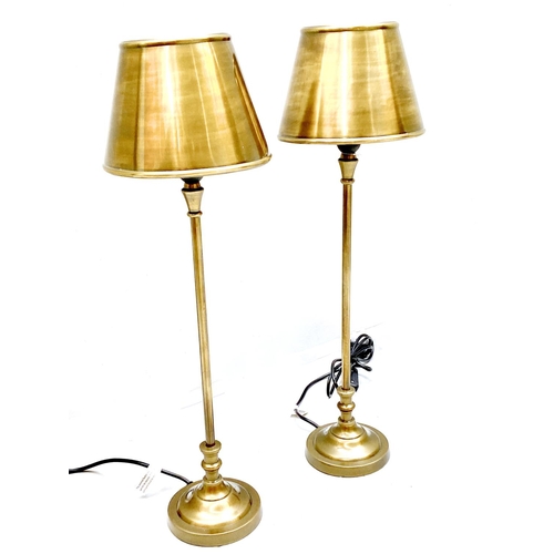 345 - TABLE LAMPS, a pair, gilt metal, 64cm H x 20cm x 20cm. (2)