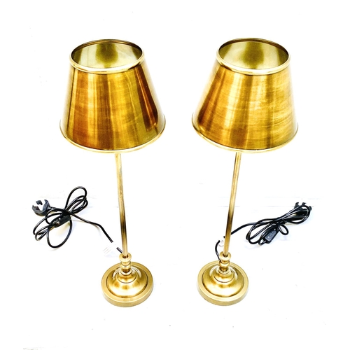 345 - TABLE LAMPS, a pair, gilt metal, 64cm H x 20cm x 20cm. (2)