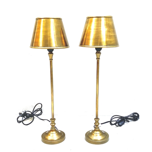 345 - TABLE LAMPS, a pair, gilt metal, 64cm H x 20cm x 20cm. (2)