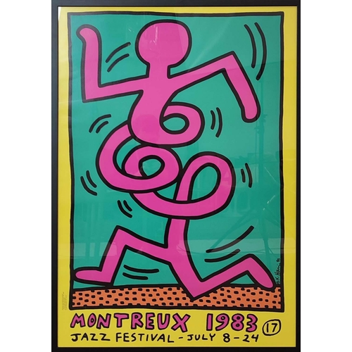 36 - KEITH HARING, Montreux jazz festival, screenprint, 99cm x 69cm, framed.