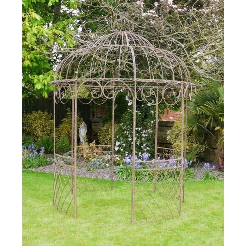 372 - ARCHITECTURAL GARDEN PERGOLA, Regency style metal, 300cm H x 225cm.