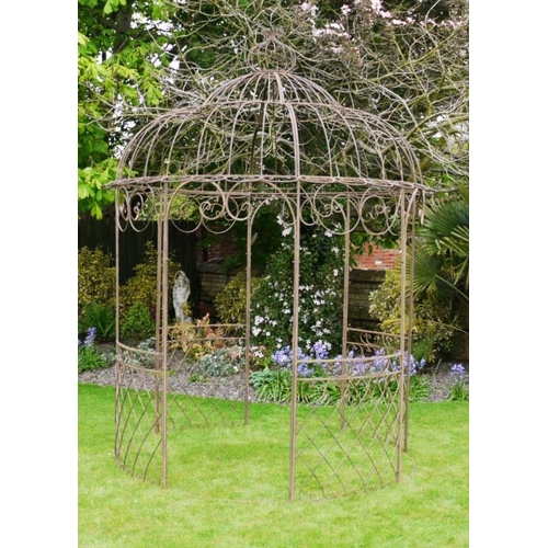 372 - ARCHITECTURAL GARDEN PERGOLA, Regency style metal, 300cm H x 225cm.