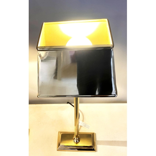 378 - TABLE LAMPS, a pair, gilt metal, 59cm H x 18cm x 13cm. (2)