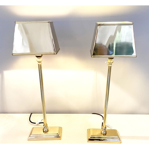 378 - TABLE LAMPS, a pair, gilt metal, 59cm H x 18cm x 13cm. (2)