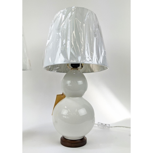 407 - LAUREN RALPH LAUREN HOME TABLE LAMPS, a pair, glazed ceramic, with shades, 53cm H. (2)