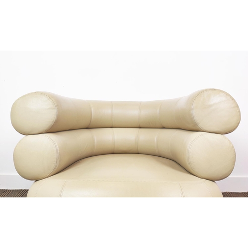 420 - AFTER EILEEN GRAY BIBENDUM STYLE ARMCHAIR, 93cm W.