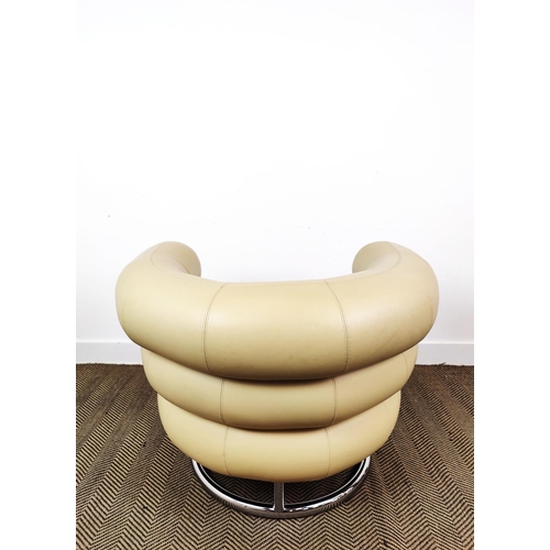 420 - AFTER EILEEN GRAY BIBENDUM STYLE ARMCHAIR, 93cm W.