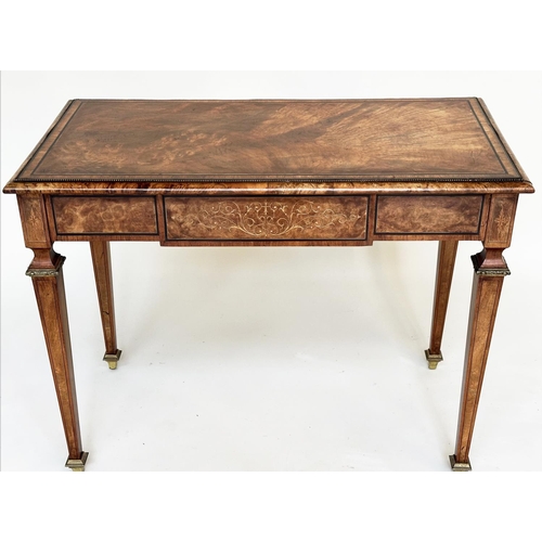 124 - HALL/CENTRE TABLE, Victorian burr walnut, inlaid and gilt metal mounted in the French taste with squ... 