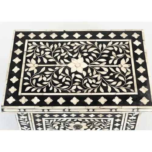 138 - CHESTS, a pair, Moorish profusely inlaid bone each with two drawers, 60cm H x 44cm W x 30cm D. (2)