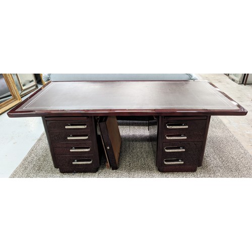 425 - ABBESS PEDESTAL DESK, lacquered finish, 218cm W.