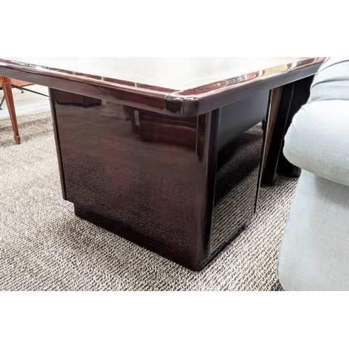 425 - ABBESS PEDESTAL DESK, lacquered finish, 218cm W.