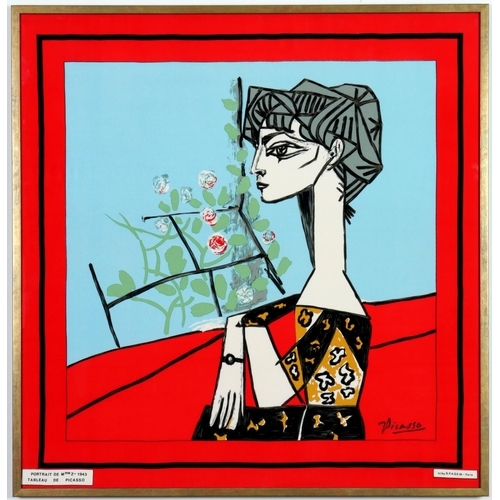 52 - AFTER PABLO PICASSO Portrait of Mme Z Rare print on silk Ref: Spadem 86 x 83.5 cm. (Subject to ARR -... 