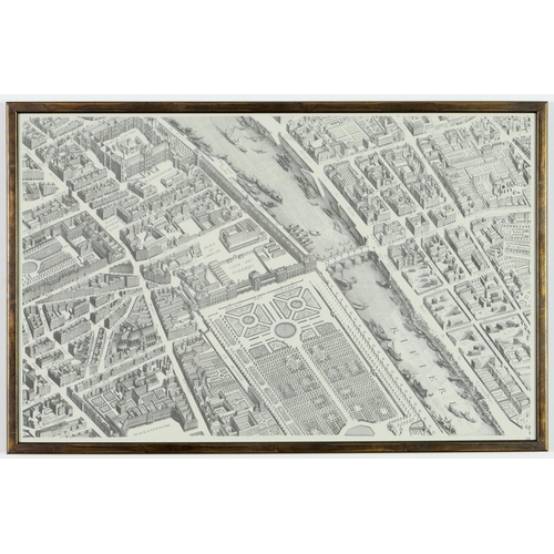 56 - AFTER CLAUDE LUCAS & LOUIS BERETEZ “PLAN DE PARIS” 20 separate panels that form one large map of Par... 