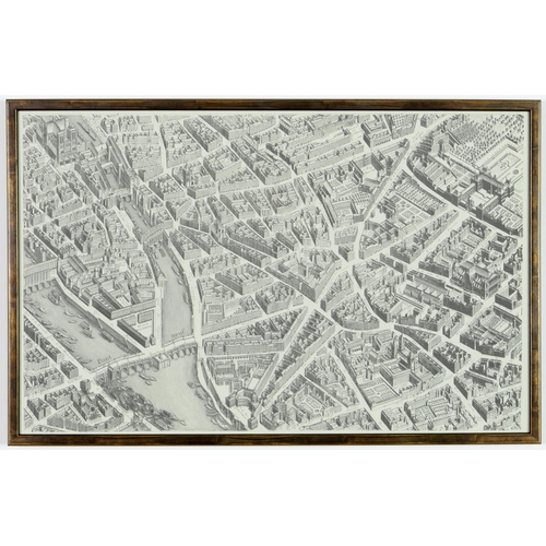 56 - AFTER CLAUDE LUCAS & LOUIS BERETEZ “PLAN DE PARIS” 20 separate panels that form one large map of Par... 