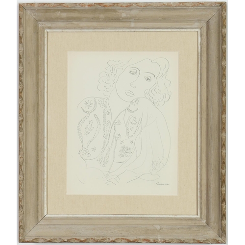 62 - HENRI MATISSE, Portrait of a woman I13, collotype, edition:950, printed by Martin Fabiani 1943, vint... 