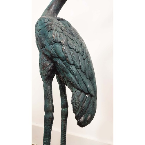 479 - CRANES, a set of two, cast metal, 98cm H at tallest approx. (2)