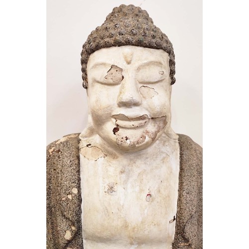 482 - SCULPTURAL SEATED BUDDAH, 59cm H.