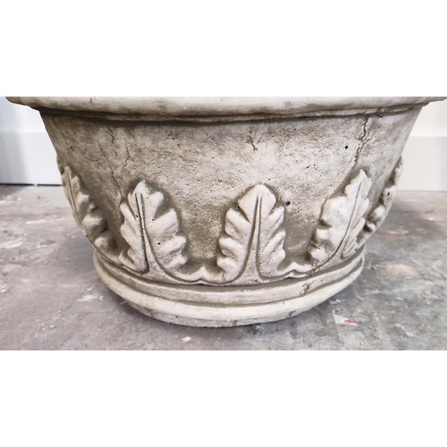 486 - PLANTERS, a pair, composite stone, 50cm H. (2)