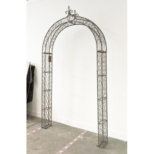 484 - ROSE ARBOUR, Regency style metal construction, 245cm H.