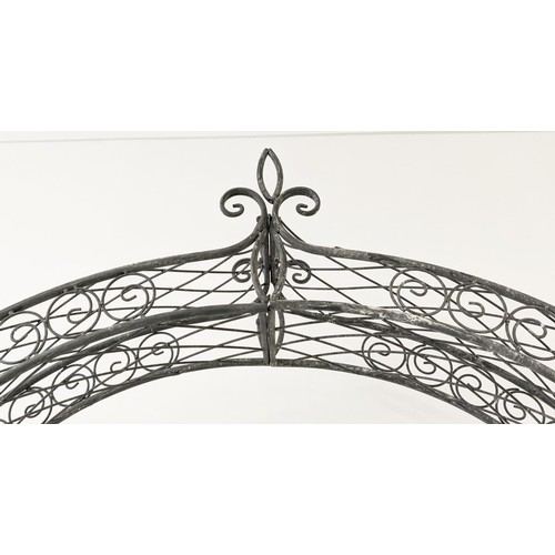 484 - ROSE ARBOUR, Regency style metal construction, 245cm H.