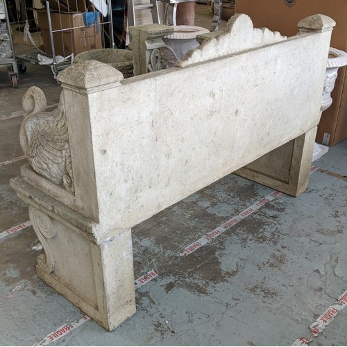 478 - BENCH, faux stone, 161.5cm W approx.