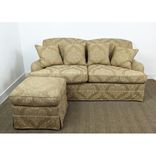 SOFA, Howard style in a thick woven linen damask, 188cm x 88cm