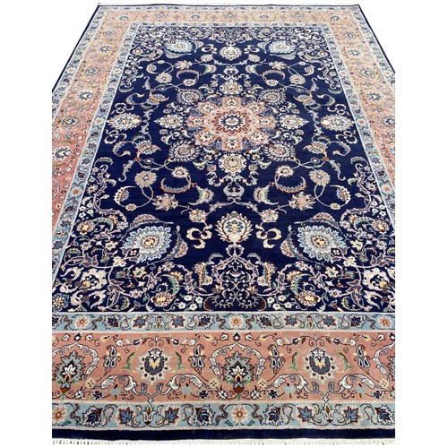 72 - FINE ISPHAHAN DESIGN RUG, 265cm x 185cm.