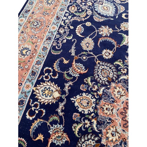 72 - FINE ISPHAHAN DESIGN RUG, 265cm x 185cm.