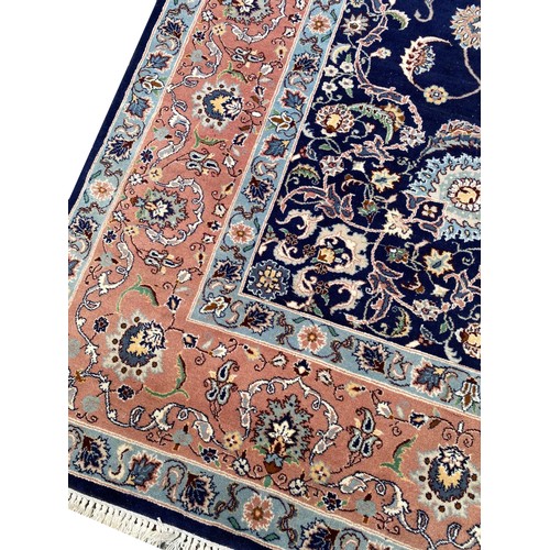 72 - FINE ISPHAHAN DESIGN RUG, 265cm x 185cm.