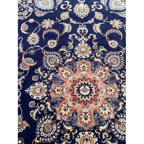 72 - FINE ISPHAHAN DESIGN RUG, 265cm x 185cm.