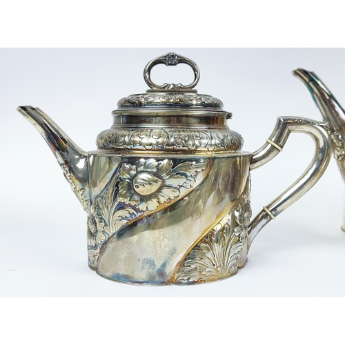 1 - A DANISH MICHELSEN STERLING SILVER TEA AND COFFEE SERVICE, comprising, spirit kettle and stand, teap... 