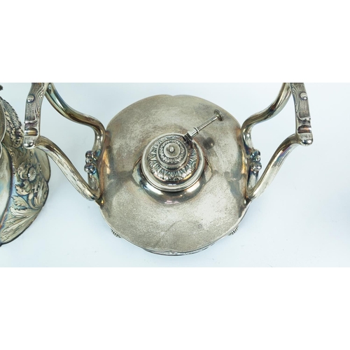 1 - A DANISH MICHELSEN STERLING SILVER TEA AND COFFEE SERVICE, comprising, spirit kettle and stand, teap... 