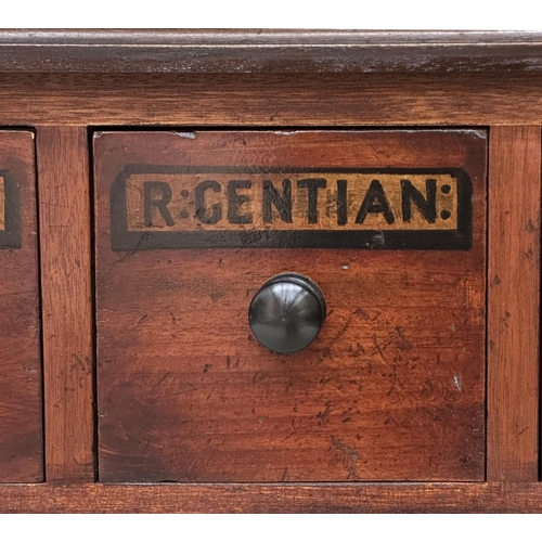 118 - APOTHECARY HALL TABLE, Victorian style mahogany with eight apothecary style drawers, 133cm W x 33cm ... 