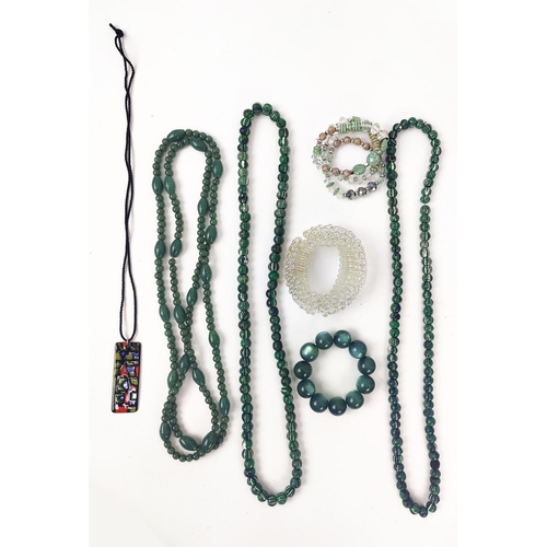 13 - A LARGE QUANTITY OF ASSORTED COSTUME JEWLLERY, including faux pearl necklaces, reconstituted glass b... 