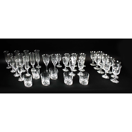 14 - A COLLECTION OF RIEDEL DRINKING GLASSES, each with hexagonal sectioned bases, comprising ten champag... 