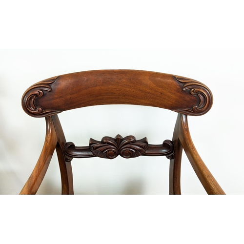 142 - DINING CHAIRS, a matched set of ten early Victorian mahogany including two armchairs and two William... 