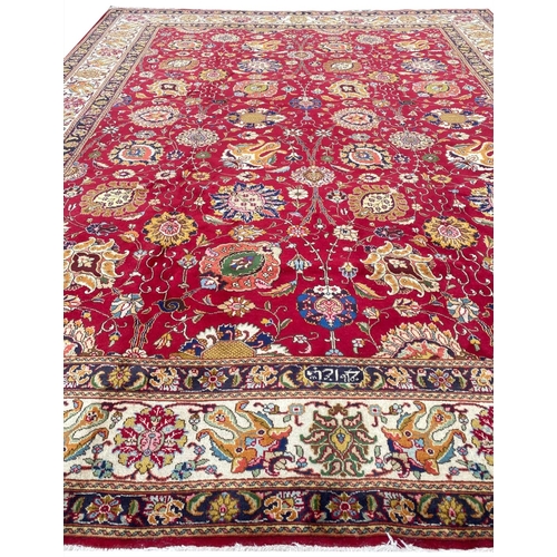 152 - ANTIQUE TABAZ SAFAVID DESIGN CARPET, 380cm x 205cm.