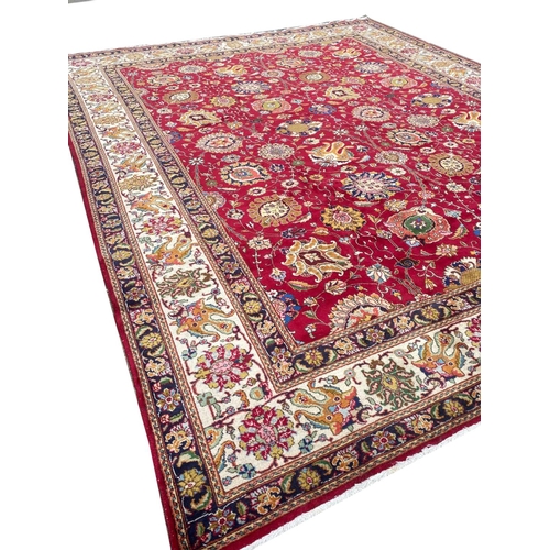 152 - ANTIQUE TABAZ SAFAVID DESIGN CARPET, 380cm x 205cm.