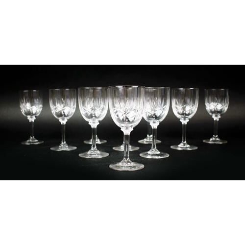 16 - A COLLECTION OF ASSORTED GLASSWARE, comprising twelve small dishes, three shaft and globe decanters ... 