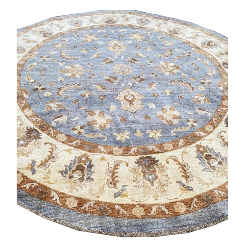 163 - FINE OUSHAK ROUND CARPET, 250CM x 250cm.